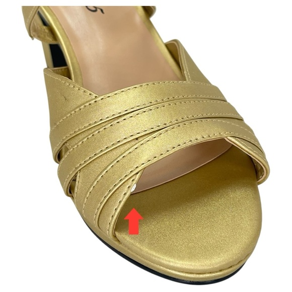 Easy Street Crissa Gold Satin Strappy Womens Heels Size 9.5M - Picture 11 of 15